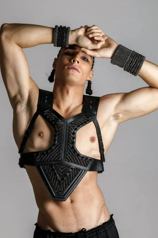 Adonis Men’S Beaded Leather Harness – 35% Off At Checkout 1