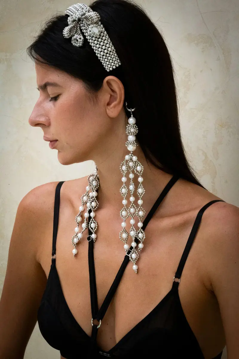Amaya Pearl Bow Headband – Two Refined Variations 2