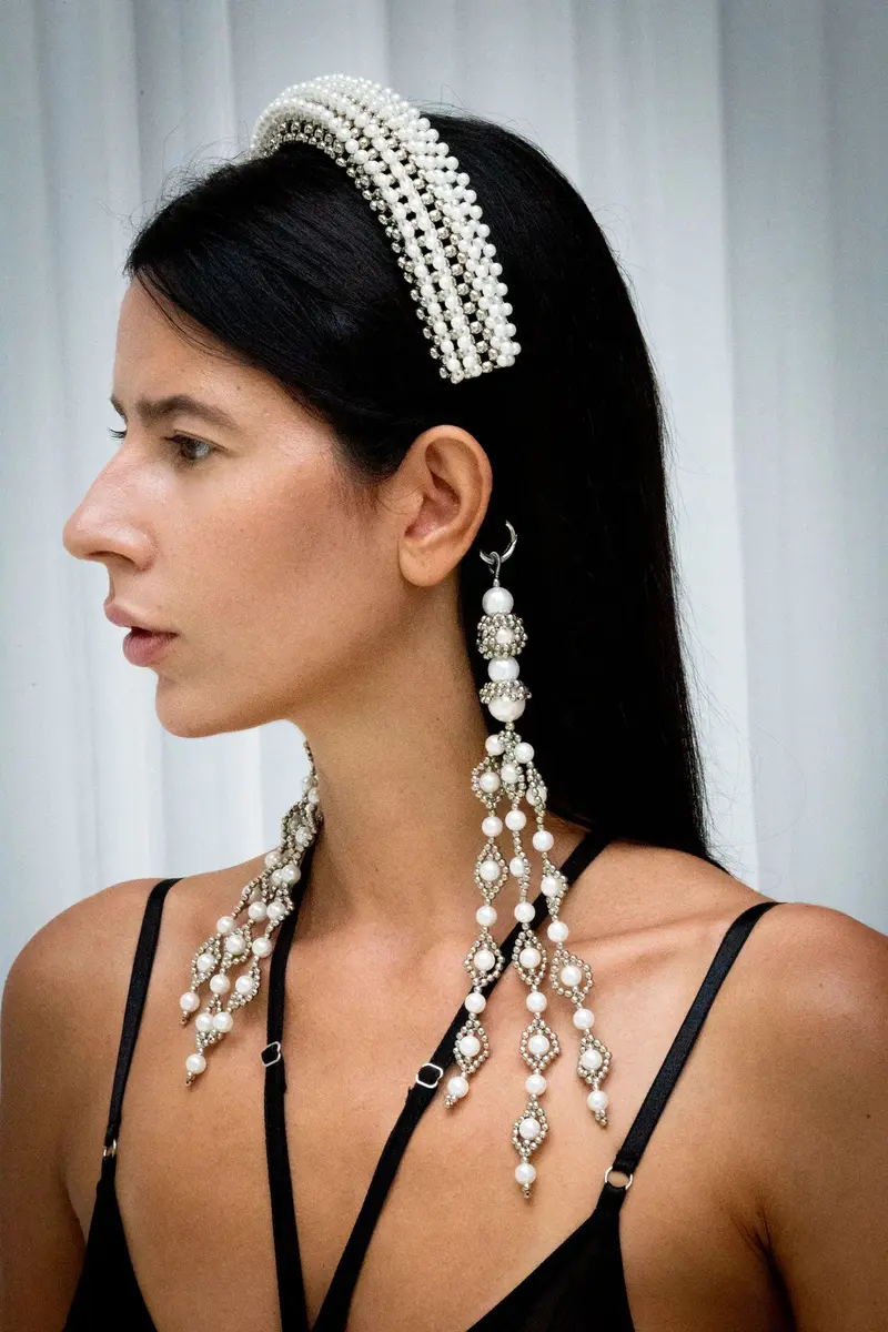 Anais Pearl Accent Headband – Two Minimalist Styles 2
