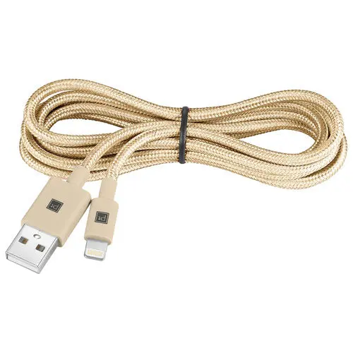 Apple Mfi-Certified Platinum Braided Lightning Cable – 5 Ft, Gold Finish 1