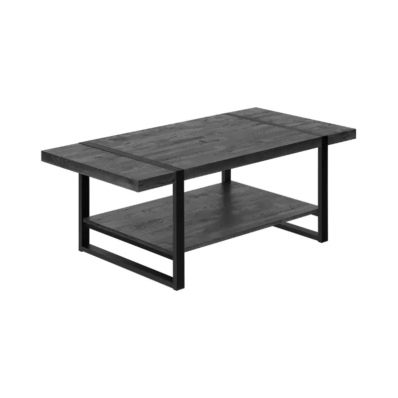 Black Metal Living Room Table With Faux-Wood Finish – Monarch Model I2860 1