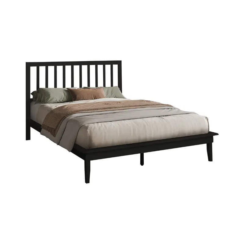 Black Wood Queen Bed Base – Monarch Model I6060Q 1