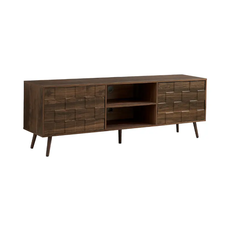 Dark Walnut Veneer Media Console – Monarch Model I2787 1