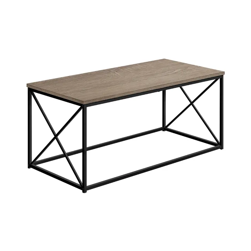 Deep Taupe Black Metal Accent Table – Monarch Model I3786 1
