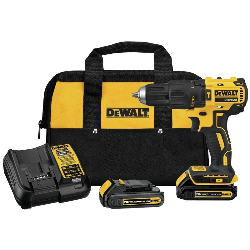 Dewalt Compact 20V Max Cordless Hammer Drill With 2 Batteries (Dcd778C2) 1
