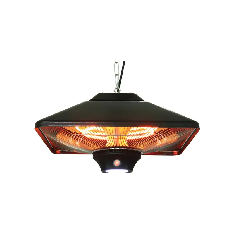 Energ+ Square Black Suspended Outdoor Heater With Led Light – 5100 Btu (Hea-21288Led-Blk) 1