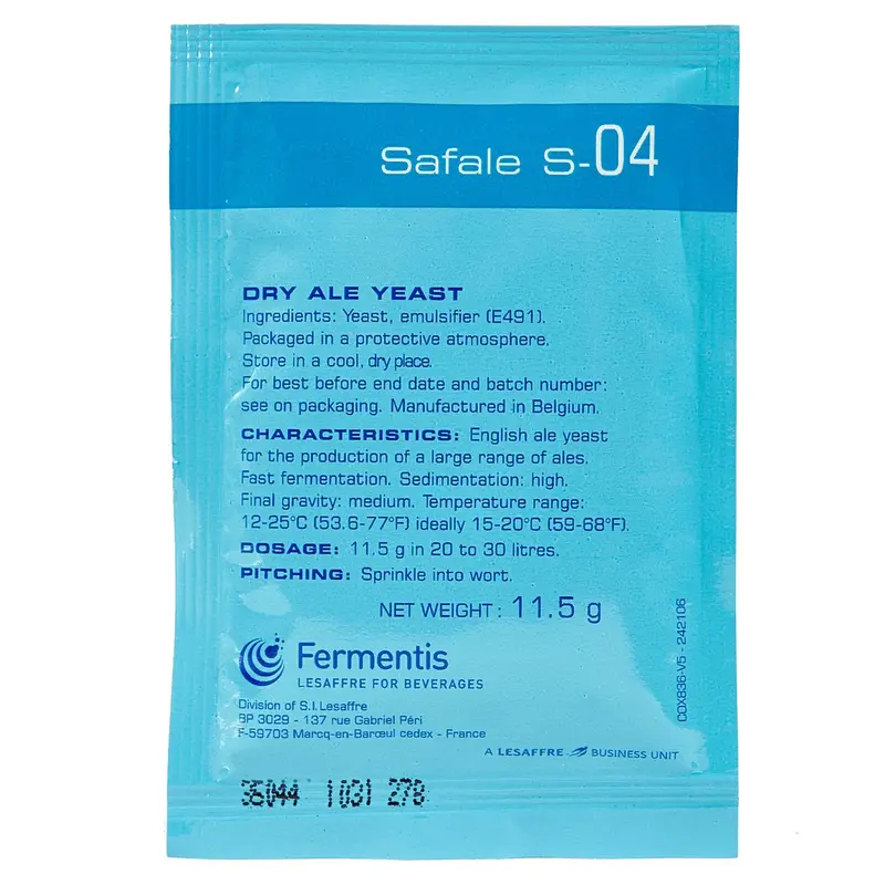 Fermentis Safale S-04 English Ale Dry Yeast 1