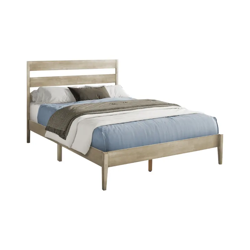 Gray Wooden Queen Platform Bed Frame – Monarch Model I6065Q 1