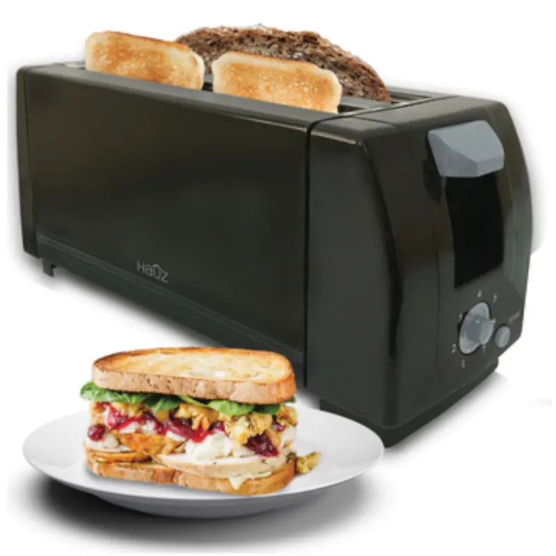 Hauz Ats772 Long-Slot 2-Slice (4-Slice Capacity) Toaster 1