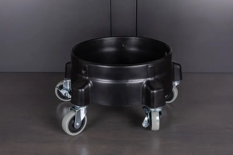 Heavy-Duty Black Bucket Dolly With Smooth-Roll Casters 1