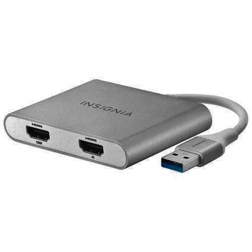 Insignia Usb 3.0 To Dual Hdmi Adapter – Supports 4K@60Hz, Ns-Pu32H4A-C 1