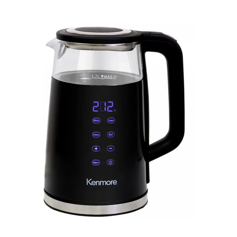 Kenmore 1.7L Double-Wall Glass Electric Kettle – Touchscreen Display, Kktkdb 1