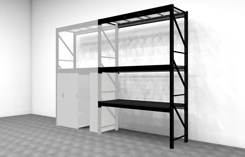 Levrack Premium Workstation With Overhead Storage Module 1