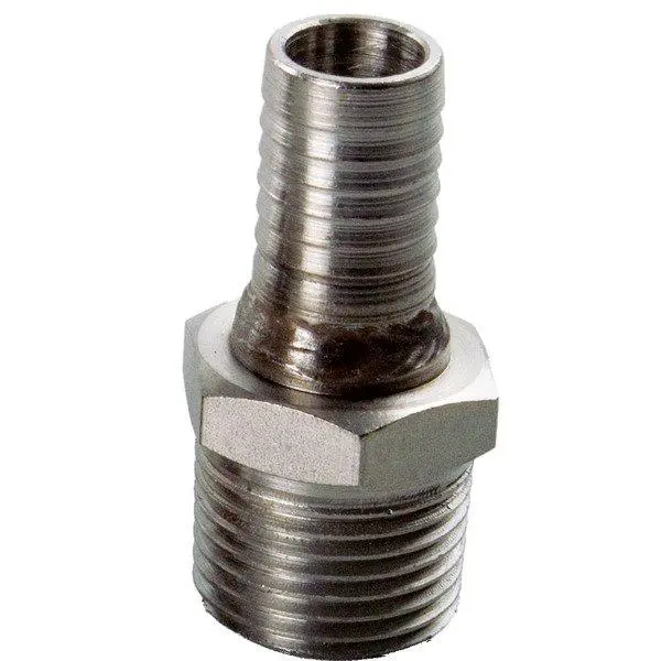 Male Stainless 1/2" Npt X 1/2" Barb 1