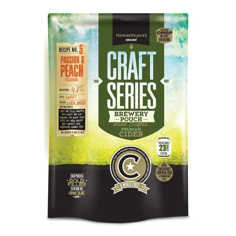 Mangrove Jack’S Peach & Passionfruit Craft Cider Kit 1