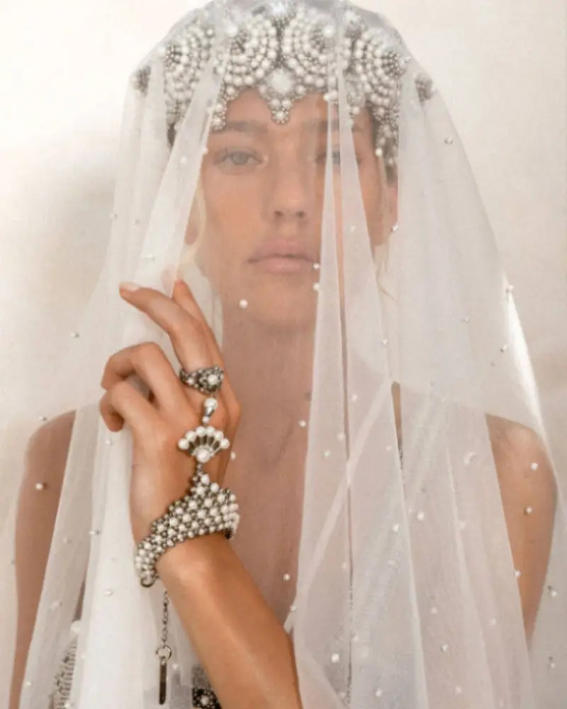 Mata Hari Pearl Ring And Hand Jewelry Set – Four Finish Variants 1
