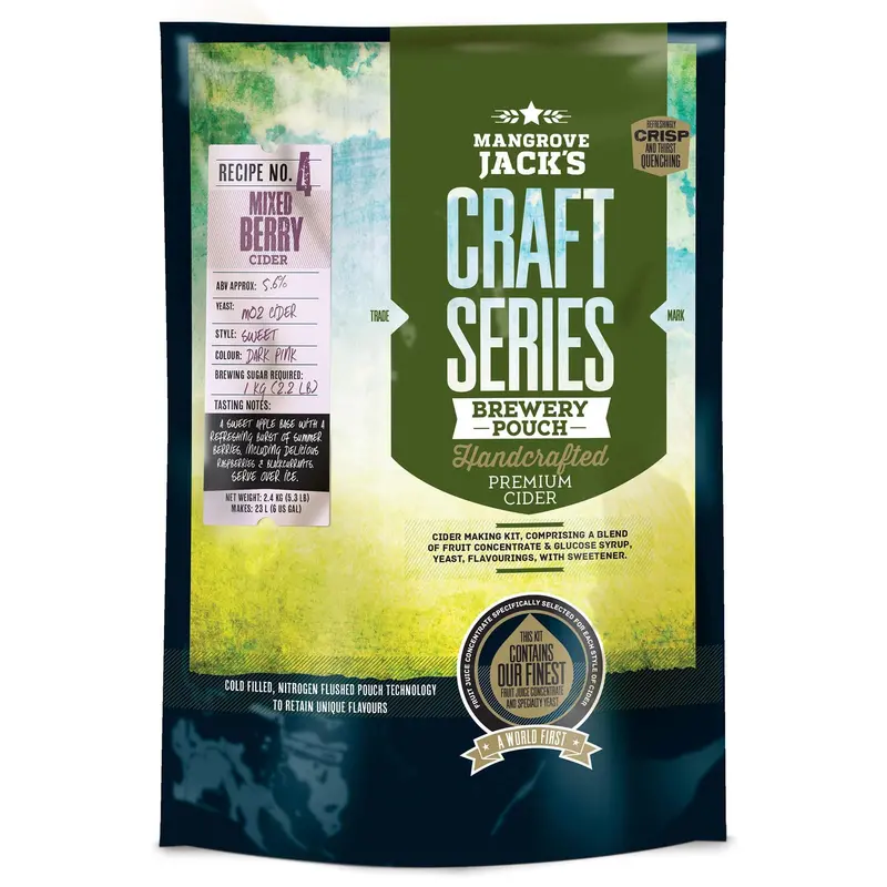 Mixed Berry Craft Hard Cider Recipe Kit – Mangrove Jack’S 1