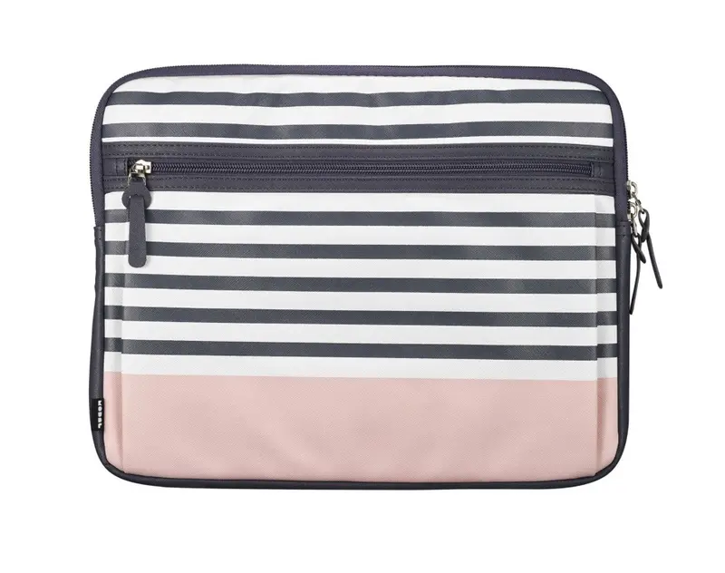 Modal 14-Inch Striped Gray And Pink Laptop Sleeve 1