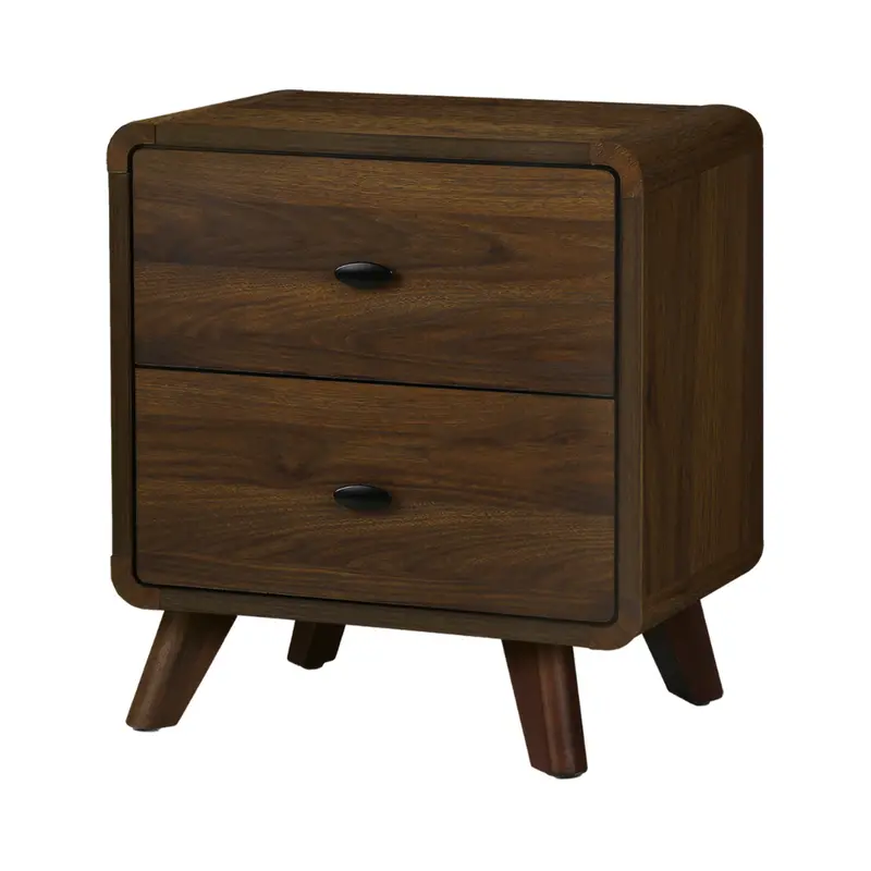 Monarch 2-Drawer Walnut Nightstand – Sleek Bedroom Accent, I5233 1