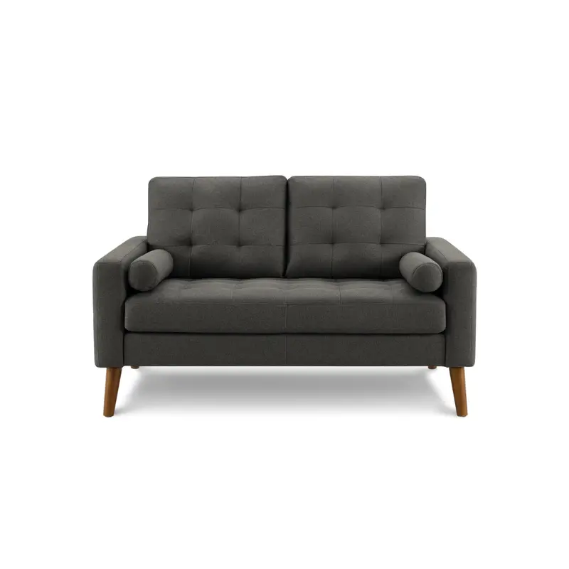 Monarch 58-Inch Two-Cushion Dark Gray Fabric Loveseat (Lumos-17, 8J12L17) 1