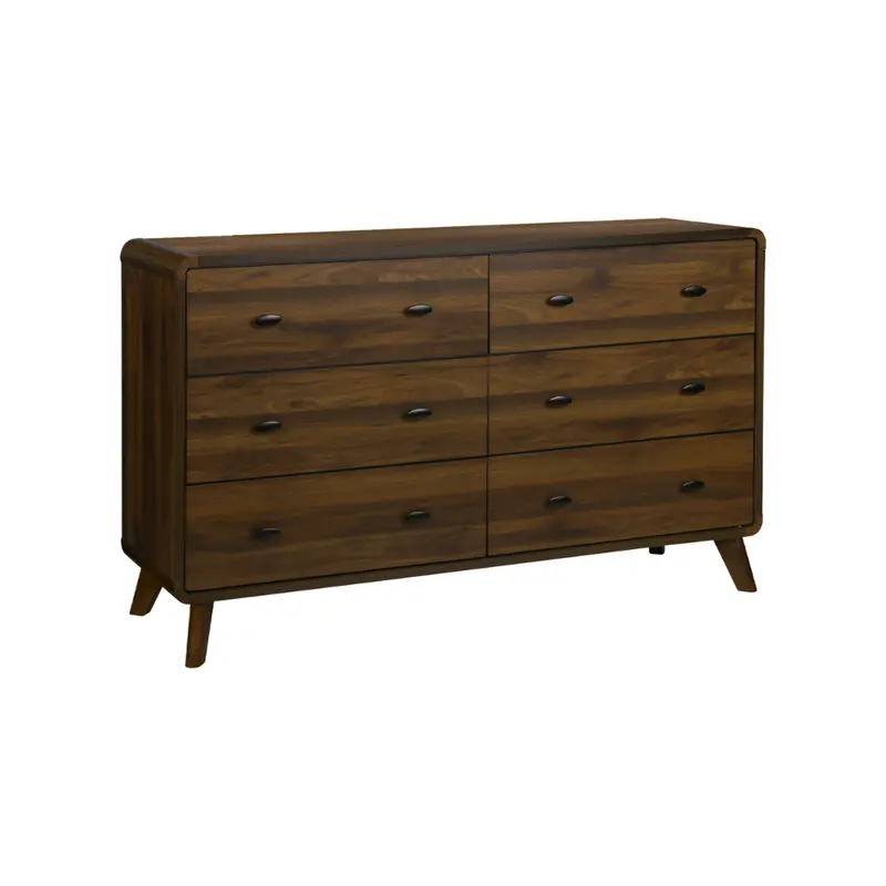 Monarch 6-Drawer Walnut Dresser – Spacious Organizational Unit, I5231 1