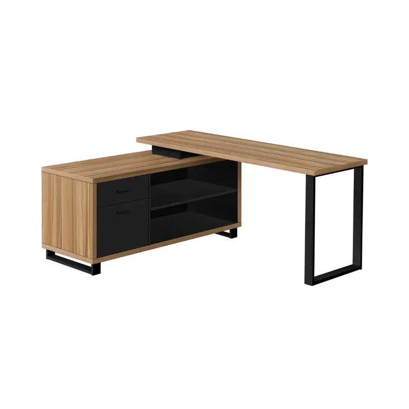Monarch 72-Inch Executive Desk – Pale Wood And Black Finish (I7712) 1
