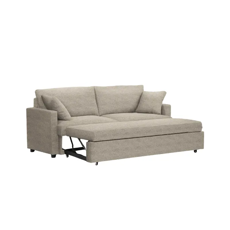 Monarch 78-Inch Beige Light Fabric Sleeper Sofa (Brego-31, 8224G31) 1