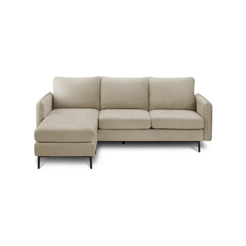 Monarch 85-Inch Chaise Lounge Sofa In Beige Fabric – Coach-4 (8K14C04) 1