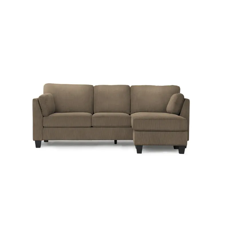 Monarch 87-Inch Chaise Lounge Sofa With Dual Cushions – Fjord-41 In Light Brown Fabric (8714D41) 1