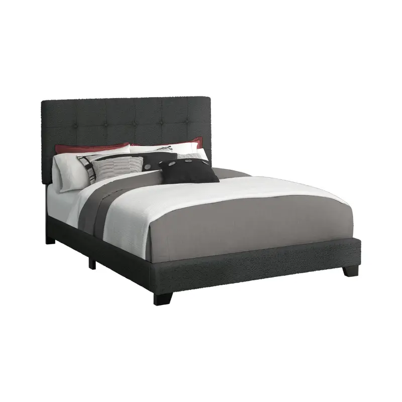 Monarch Black Fabric Double Bed Frame (I5805F) 1