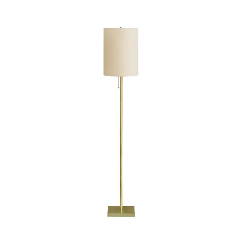 Monarch Floor Lamp – Brass Metal Base With Ivory Fabric Shade (I-9759) 1