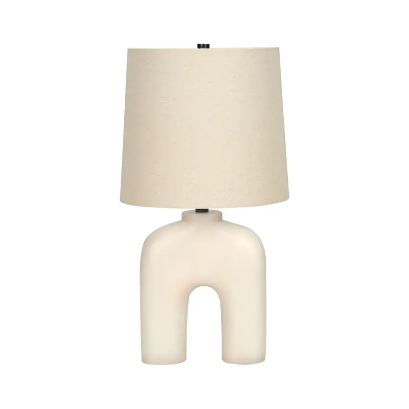 Monarch Table Lamp – Cream Resin Base With Beige Linen Shade (I-9728) 1