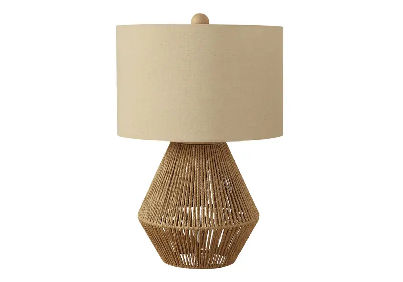 Monarch Table Lamp – Natural Jute Brown Cord Base (I-9628) 1