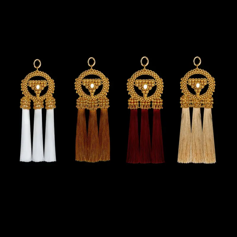 Pair Of Gold Anais Medallions – Four Metallic Finishes 1