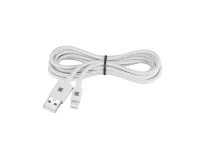 Platinum Silver-Braided Lightning Cable – 5 In, Model Pt-Ma5S2 1