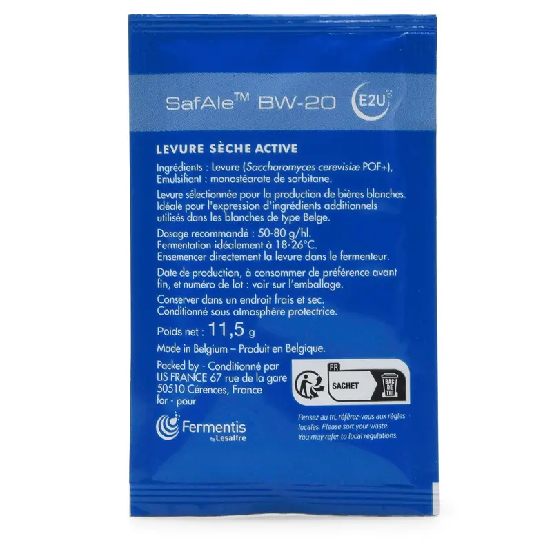 Safale Bw-20 Dry Yeast – Belgian Wheat Beer Cultivar By Fermentis 1