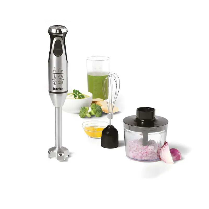 Starfrit 3-In-1 Hand Blender – 400W Motor, Stainless Steel Blades, Whisk & Chopper Attachments 1