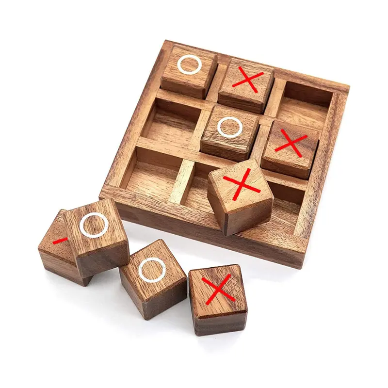 Wooden Tic Tac Toe Strategy Game Board Set (Hd-05764) 1