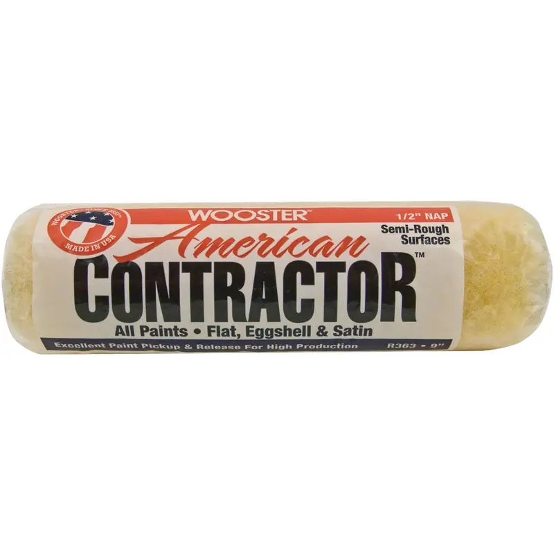 Wooster Contractor Knit Roller Cover – 9 In × 1/2 In Nap For Smooth Surfaces 1
