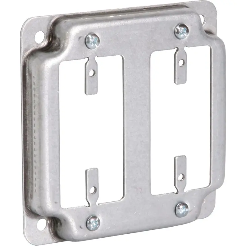 Raco Gfi Square Device Cover – 4" × 4", Dual-Outlet Weather-Resistant Enclosure 1